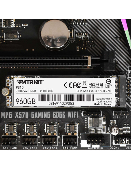 P310P960GM28,SSD PATRIOT, P310, 960 GB, M.2, PCIe Gen3.0 x4, R/W: 2100/1800 MB/s, "P310P960GM28"