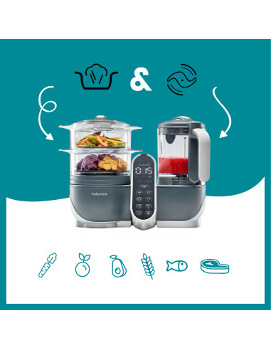 BB-A001124,Babymoov - Robot multifunctional 5 in 1 Nutribaby (+) Industrial Grey