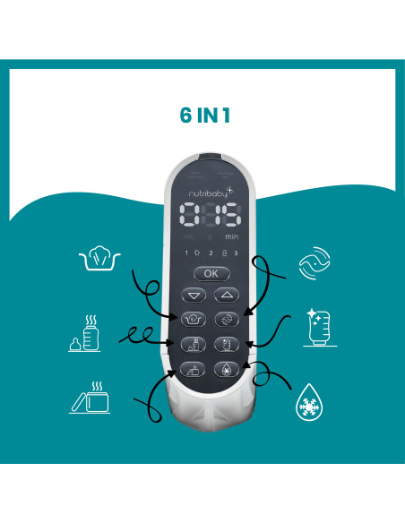 BB-A001124,Babymoov - Robot multifunctional 5 in 1 Nutribaby (+) Industrial Grey