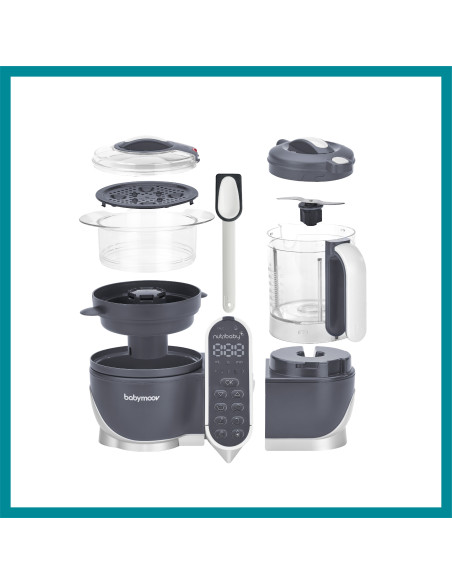 BB-A001124,Babymoov - Robot multifunctional 5 in 1 Nutribaby (+) Industrial Grey