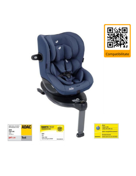 BB-C1801KADSE000,Joie - Scaun auto i-Spin 360° Deep Sea, nastere - 105 cm, testat ADAC