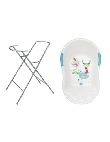 BB-B019801/006,Badabulle - Set cadita ergonomica si suport pentru cadita Fun - White