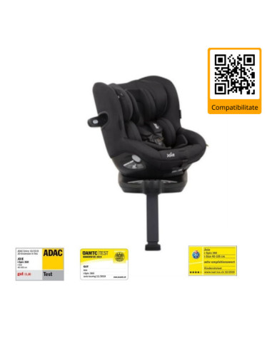 BB-C1801KACOL000,Joie - Scaun auto i-Spin 360° Coal, nastere - 105 cm, testat ADAC