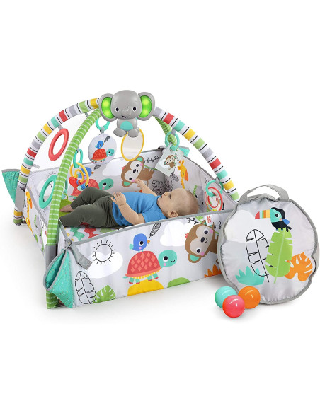 BB-12624,Bright Starts - Salteluta de activitati 5 in 1 Gym & Ball Pit Totally Tropical