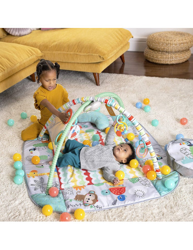 BB-12624,Bright Starts - Salteluta de activitati 5 in 1 Gym & Ball Pit Totally Tropical