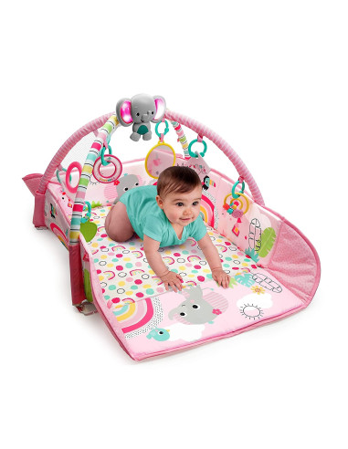 BB-12625,Bright Starts - Salteluta de activitati 5 in 1 Gym & Ball Pit Rainbow Tropics