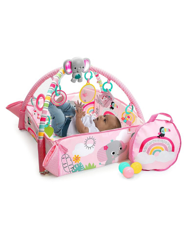 BB-12625,Bright Starts - Salteluta de activitati 5 in 1 Gym & Ball Pit Rainbow Tropics
