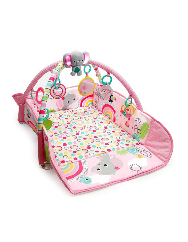 BB-12625,Bright Starts - Salteluta de activitati 5 in 1 Gym & Ball Pit Rainbow Tropics