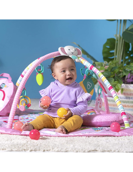 BB-12625,Bright Starts - Salteluta de activitati 5 in 1 Gym & Ball Pit Rainbow Tropics