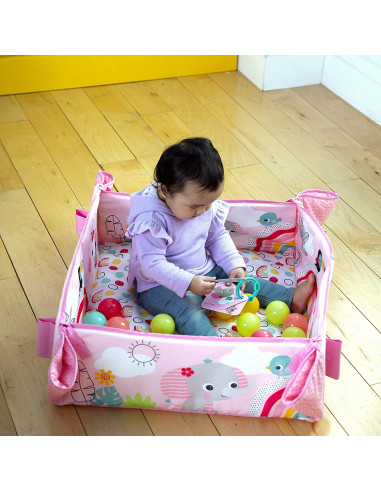 BB-12625,Bright Starts - Salteluta de activitati 5 in 1 Gym & Ball Pit Rainbow Tropics