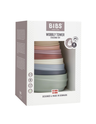 BB-4100100,BIBS - Jucaria Turnul Wobbly, Pastel Rainbow