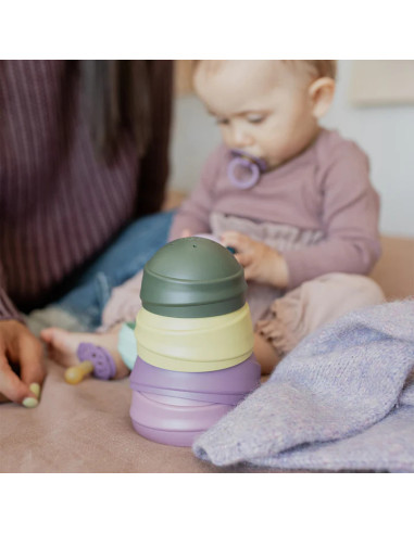 BB-4100100,BIBS - Jucaria Turnul Wobbly, Pastel Rainbow