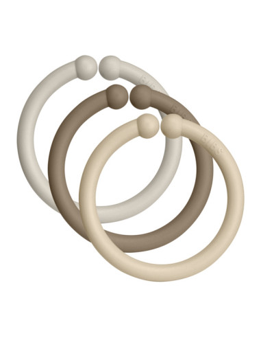 BB-900238,BIBS - Set 12 inele multifunctionale, Sand/Dark Oak/Vanilla