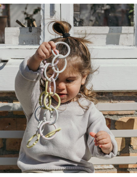 BB-900238,BIBS - Set 12 inele multifunctionale, Sand/Dark Oak/Vanilla