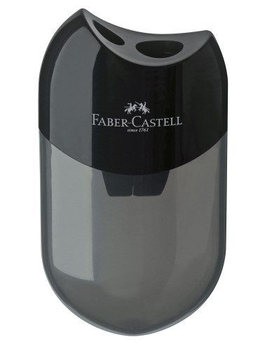 FC183500,Ascutitoare plastic dubla cu container neagra faber-castell