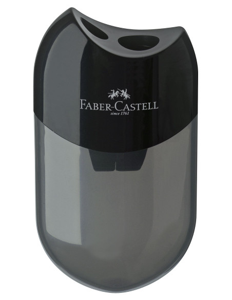 FC183500,Ascutitoare plastic dubla cu container neagra faber-castell