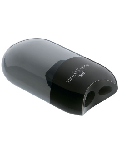 FC183500,Ascutitoare plastic dubla cu container neagra faber-castell