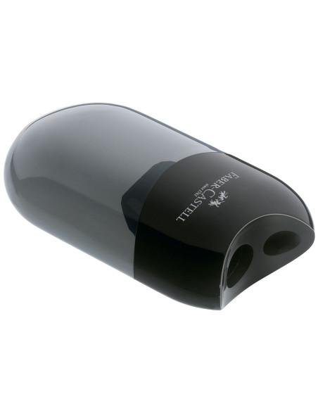 FC183500,Ascutitoare plastic dubla cu container neagra faber-castell