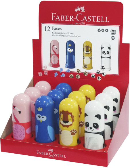 FC583513,Ascutitoare simpla cu radiera animale faber-castell