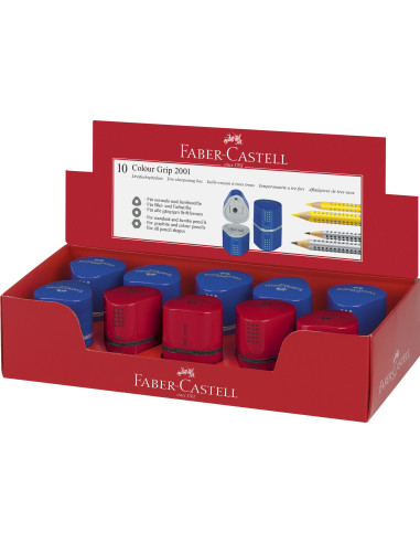 FC183801,Ascutitoare tripla grip 2001 rosie/albastra faber-castell