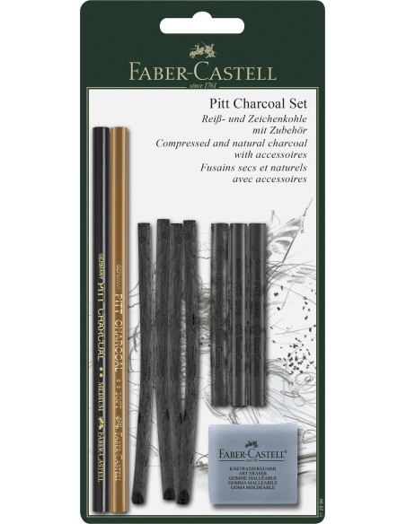 FC112996,Blister set 10 bucati pitt monochrome carbune Faber-Castell FC112996,Blister set 10 bucati pitt monochrome carbune Faber-Castell