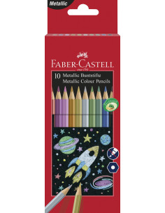 FC201583,Creioane colorate metalizate 10 culori faber-castell