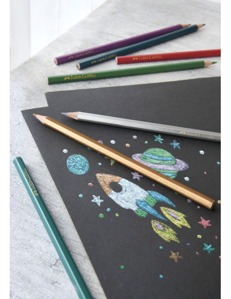 FC201583,Creioane colorate metalizate 10 culori faber-castell