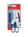 FC181549,Foarfeca scolara cu protectie grip albastra faber-castell