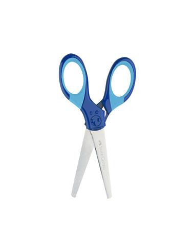 FC181549,Foarfeca scolara cu protectie grip albastra faber-castell
