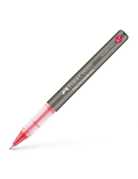 FC348221,Roller free ink needle 0.7mm rosu faber-castell