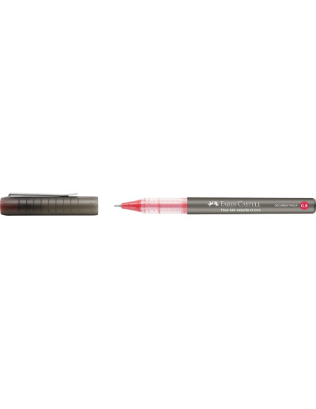 FC348603,Roller free ink needle 0.5mm rosu faber-castell