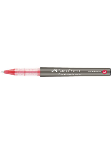 FC348603,Roller free ink needle 0.5mm rosu faber-castell