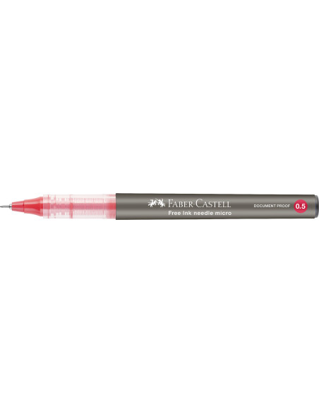 FC348603,Roller free ink needle 0.5mm rosu faber-castell