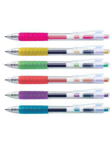 FC640908,Set 6 buc pix cu gel 0.7mm fast gel faber-castell