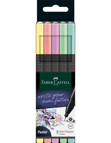 FC151602,Liner 0.4mm set 5 buc pastel grip faber-castell
