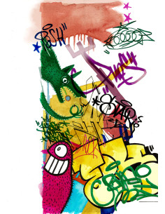 FC164525,Marker solubil 2 capete set 6 buc graffiti goldfaber faber-castell 2