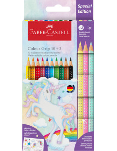 FC201542,Set promo creioane colorate 10+3 culori grip 2001 unicorni faber-castell