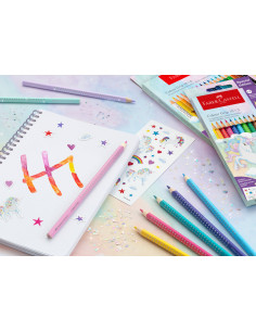 Set promo creioane colorate FABER-CASTELL FC204542, 10+3 culori grip 2001, Unicorni 2