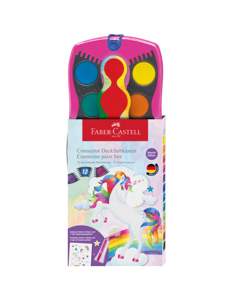 FC125002,Acuarele 12 culori connector roz unicorni 2023 faber-castell