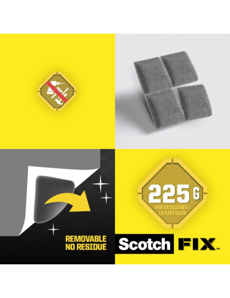 BAD087,Benzi dublu adezive montare interior repozitionabile, 64 bucăți/pachet, Scotch-Fix™