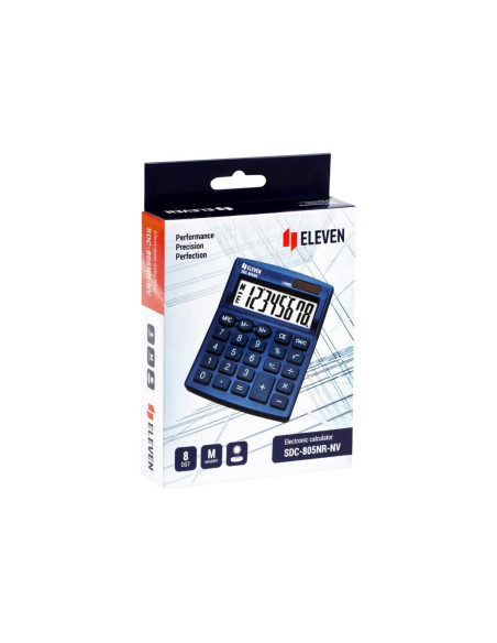 CAL034,Calculator de birou 8 digiți, 120 x 105 x 21 mm, Eleven SDC-805 Albastru