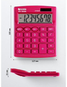 CAL034,Calculator de birou 8 digiți, 120 x 105 x 21 mm, Eleven SDC-805 Roz 2