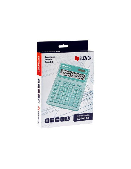 CAL042,Calculator de birou 12 digiți, 204 x 155 x 33 mm, Eleven SDC-444XR Verde