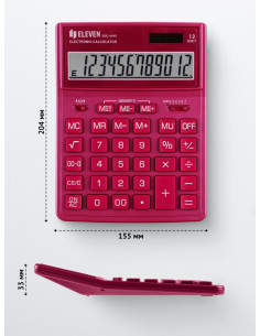 CAL042,Calculator de birou 12 digiți, 204 x 155 x 33 mm, Eleven SDC-444XR Roz 2