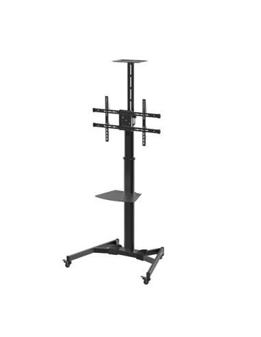 ICA-TR46,Stand TV mobil pe roti, raft pentru dispozitive multimedia, 37 - 70 inch, reglabil, TECHLY, negru, ICA-TR46 "ICA-TR46"