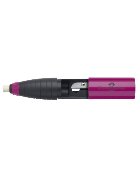 FC184401,Ascutitoare cu radiera rosie/albastra faber-castell