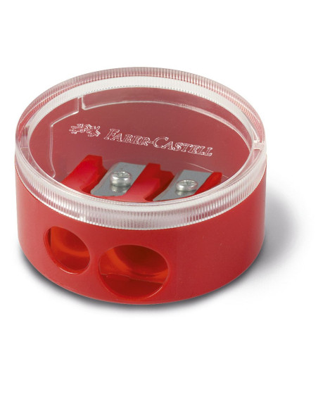 FC185418,Ascutitoare plastic dubla cu container twist off rosie/albastra