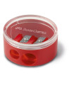 FC185418,Ascutitoare plastic dubla cu container twist off rosie/albastra