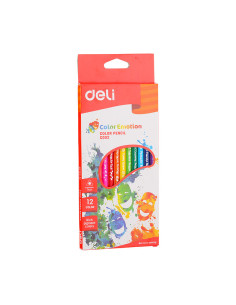 DLEC00200,Creioane colorate 12 culori color emotion deli