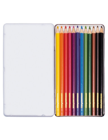 EF514813,Creioane colorate 12 culori cutie metal eberhard faber
